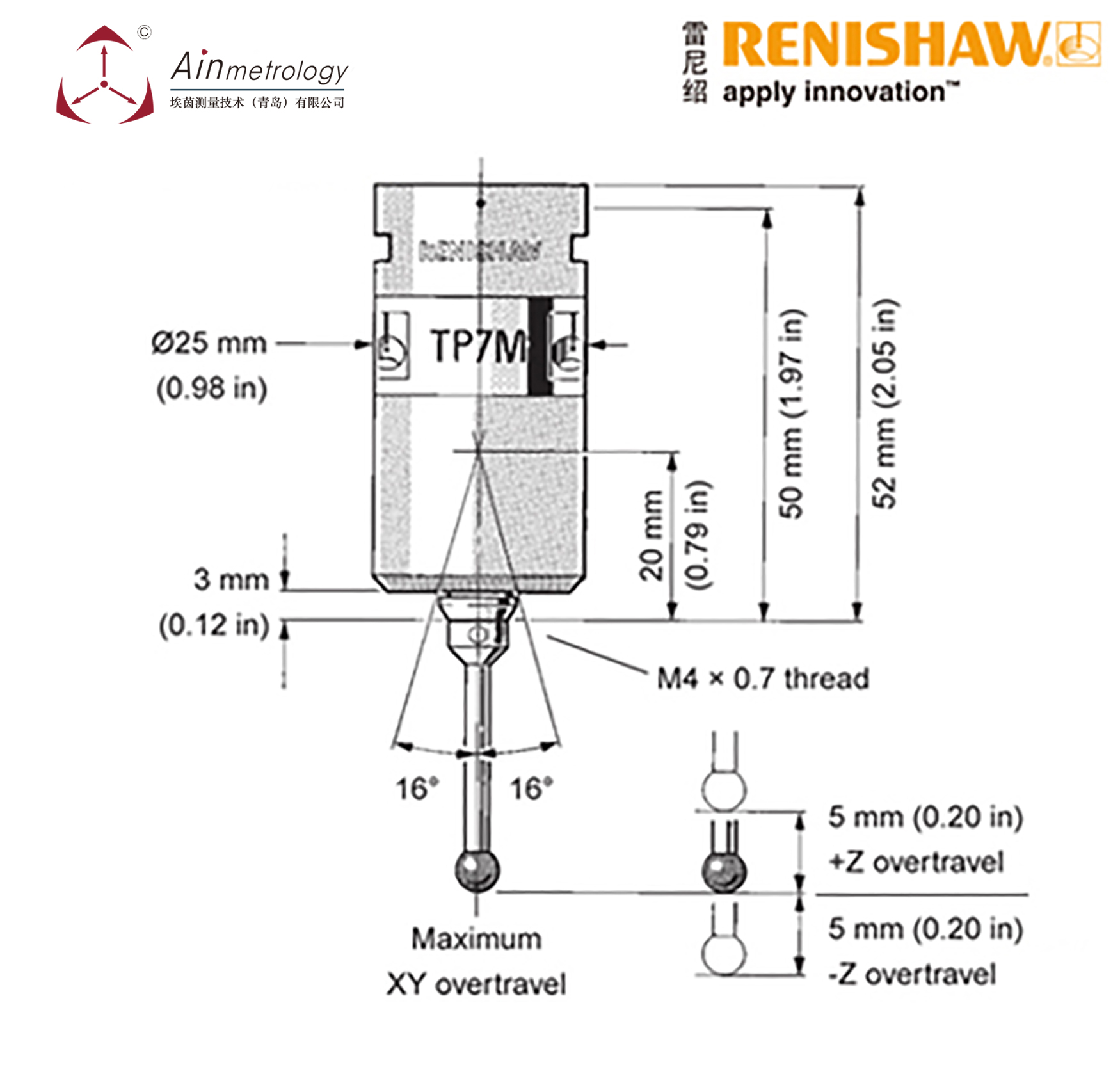  RENISHAW TP7M 高精度触发测头