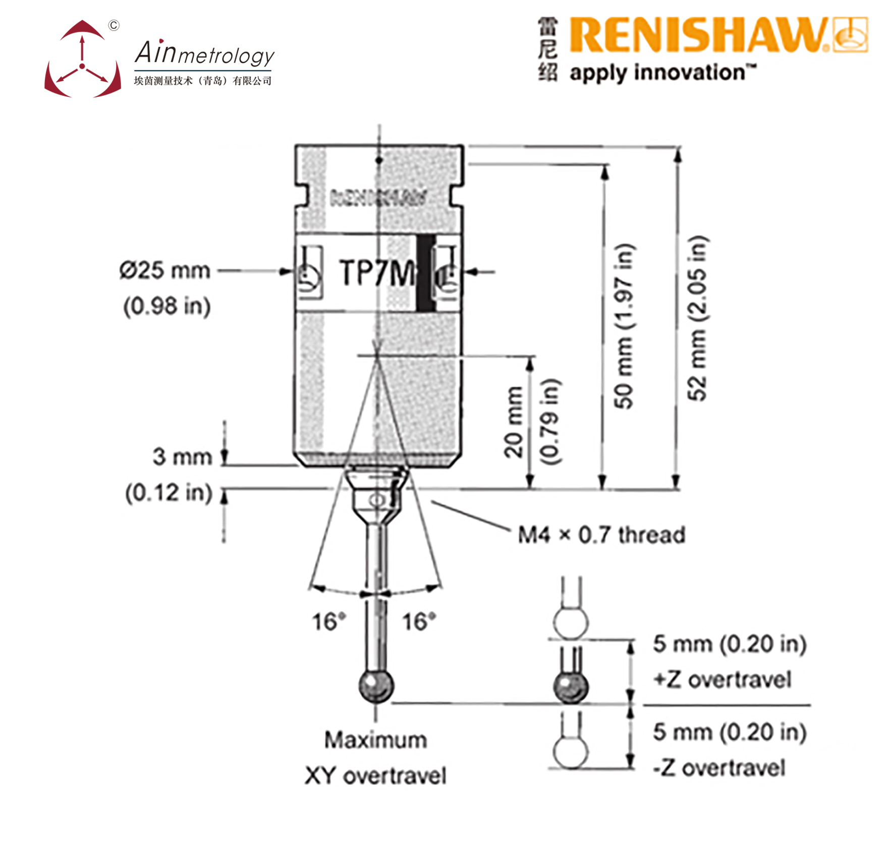 RENISHAW TP7M 高精度触发测头